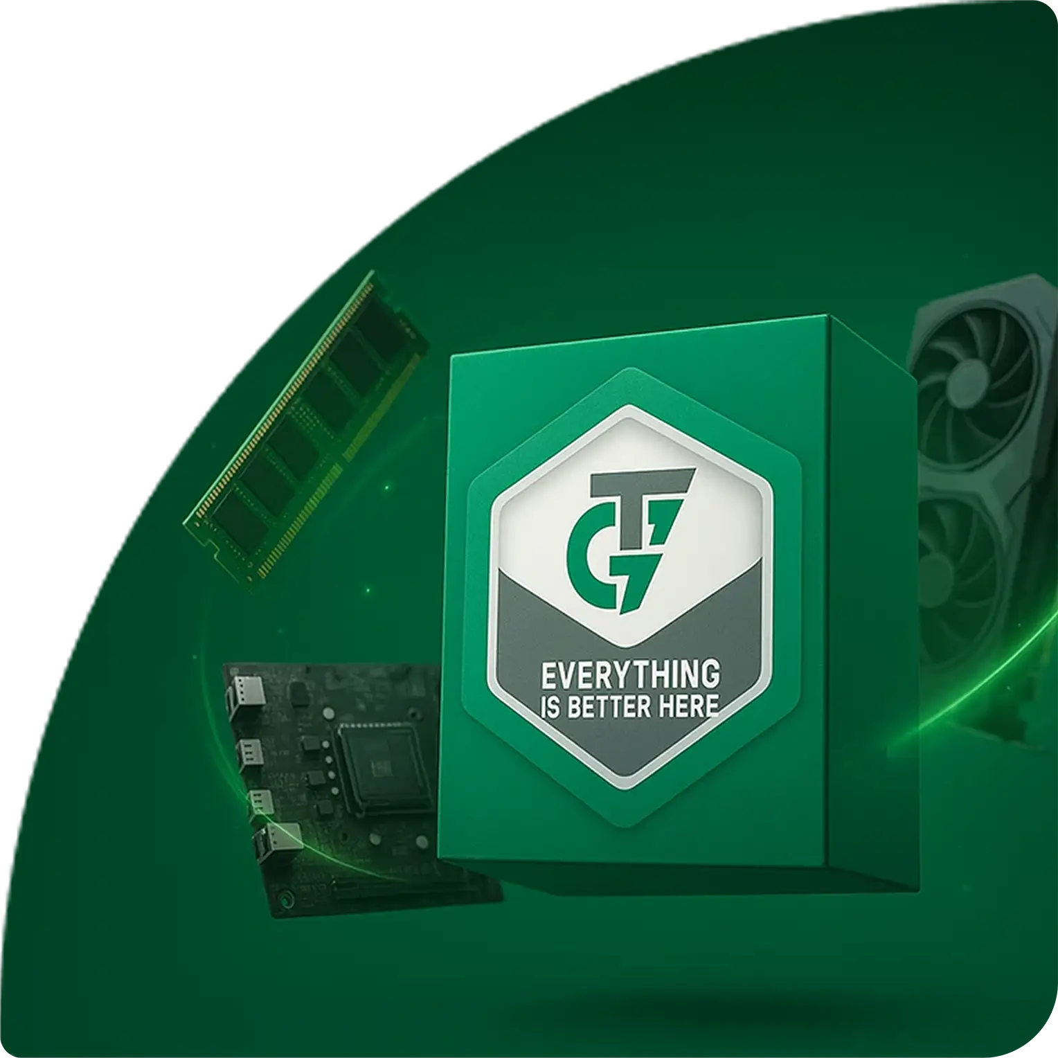 تصویر لوگوی گارانتی ترسیم‌گران در کنار قطعات کامپیوتر ایسوس و اینتل